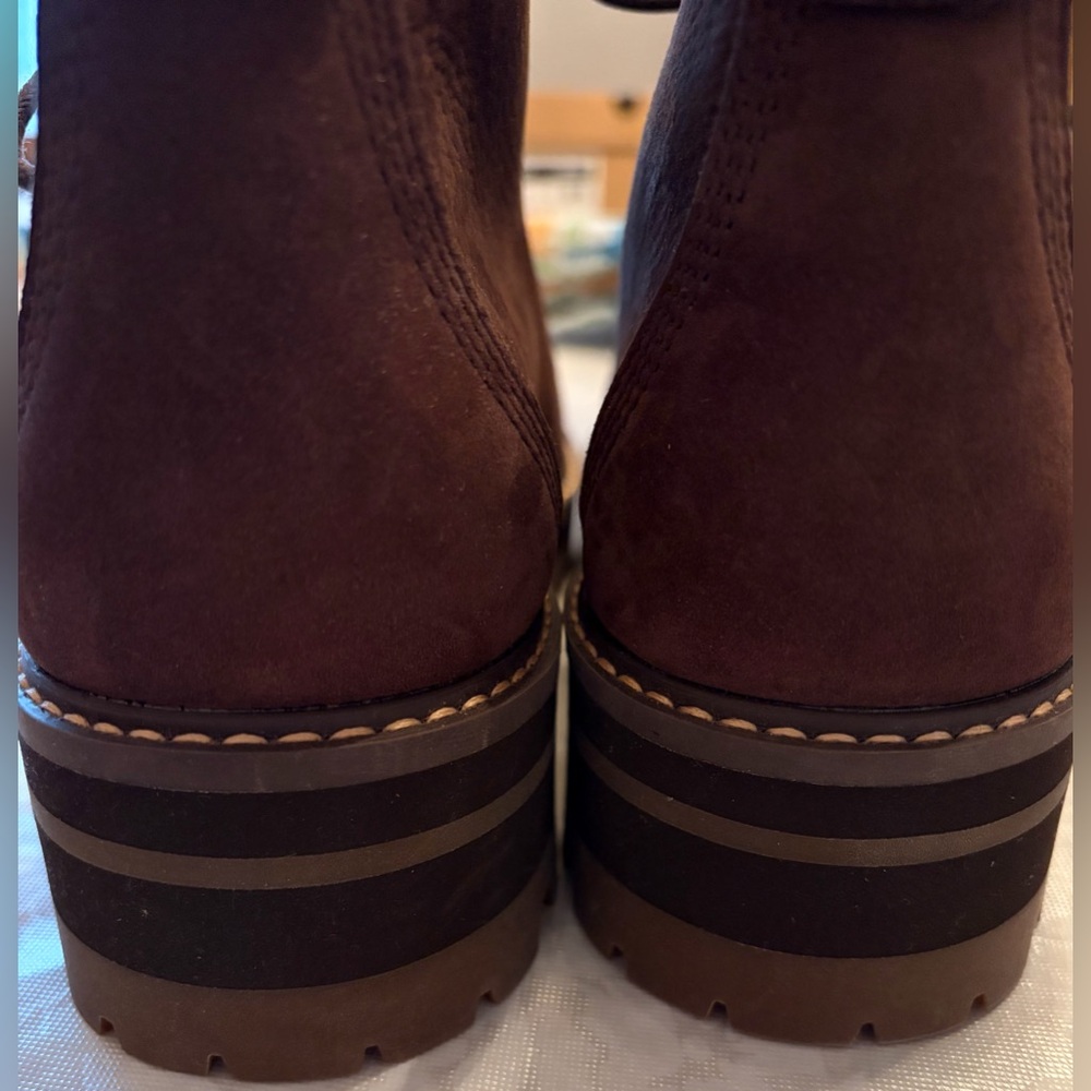 Women’s Timberland Waterproof Dark Brown Suede Leather Chukka Ankle Boots - Picture 9 of 12